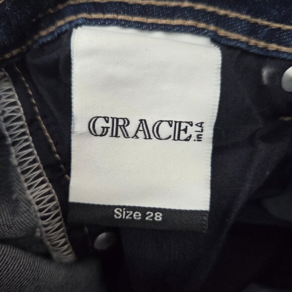 Grace in LA, High waisted, embroidered, flare jeans - Picture 3 of 5